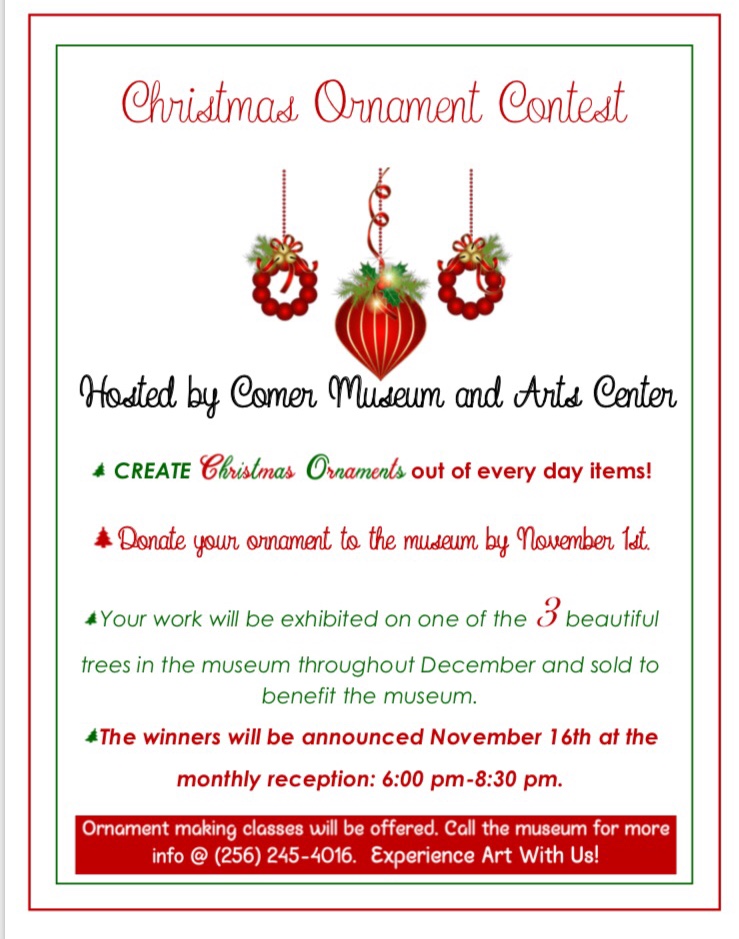Comer Museum and Arts Center holding Christmas Ornament Contest ...